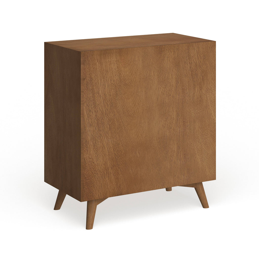 Brown Wood 3-Drawer Small Chest O476