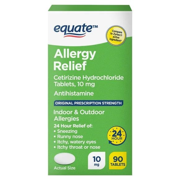 24 Hour Allergy Cetirizine Hydrochloride Tablets 10 mg 90 Count V405