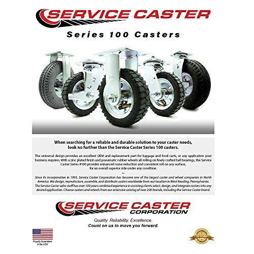 12x22 x 3.5x22 Black Pneumatic Rubber Wheel Swivel Caster T597