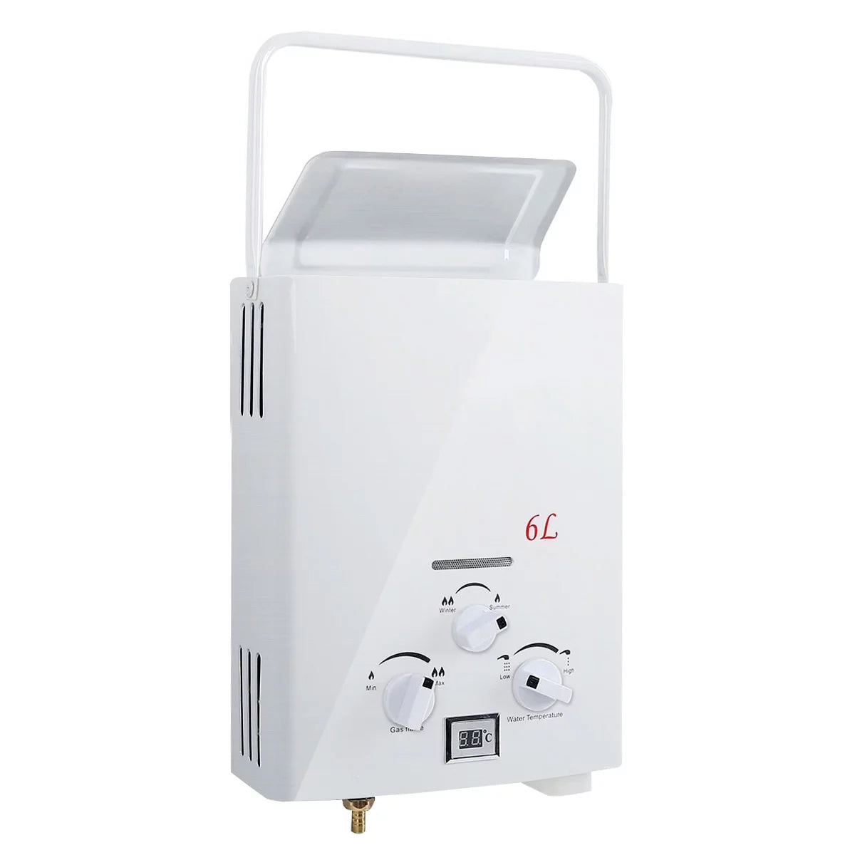 6L Portable Tankless Water Heater 1.6 GPM LPG with Digital Display V489027