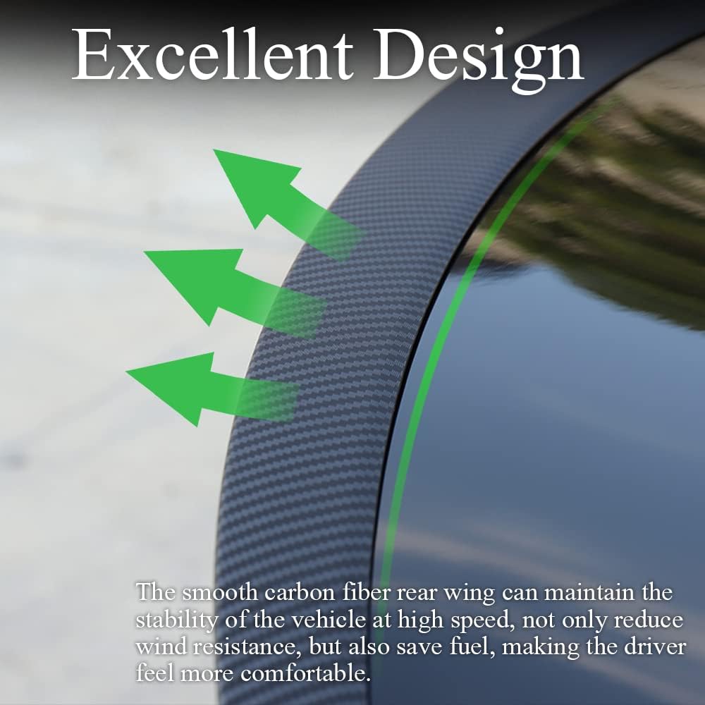 Matte Carbon Fiber Rear Trunk Spoiler W266506