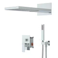 Single Handle 3-Spray Shower Faucet with Waterfall Shower Head in Chrome I447759