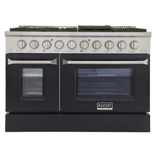 48 Pro-Style Natural Gas Dual Fuel Range with 4 Burners in Black O27241