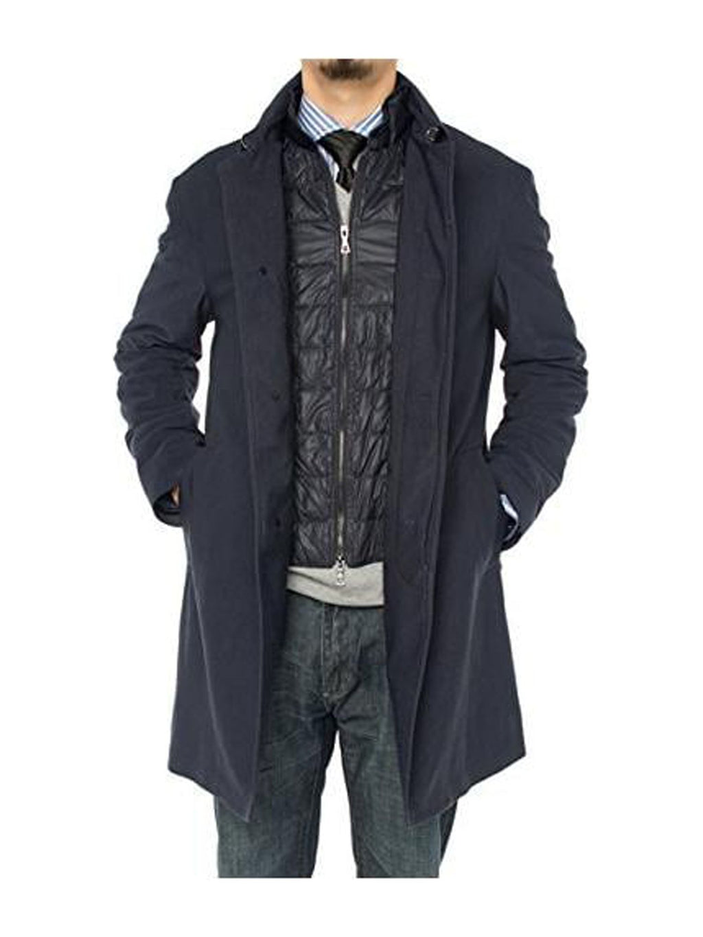 Navy Blue Insulated Coat X661