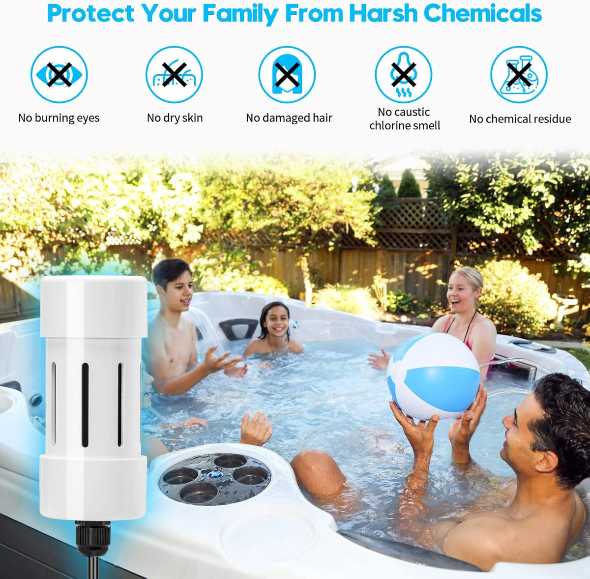Salt Chlorine Generator for Hot Tubs & Swim Spas, Up to 2000 Gallons Z220993