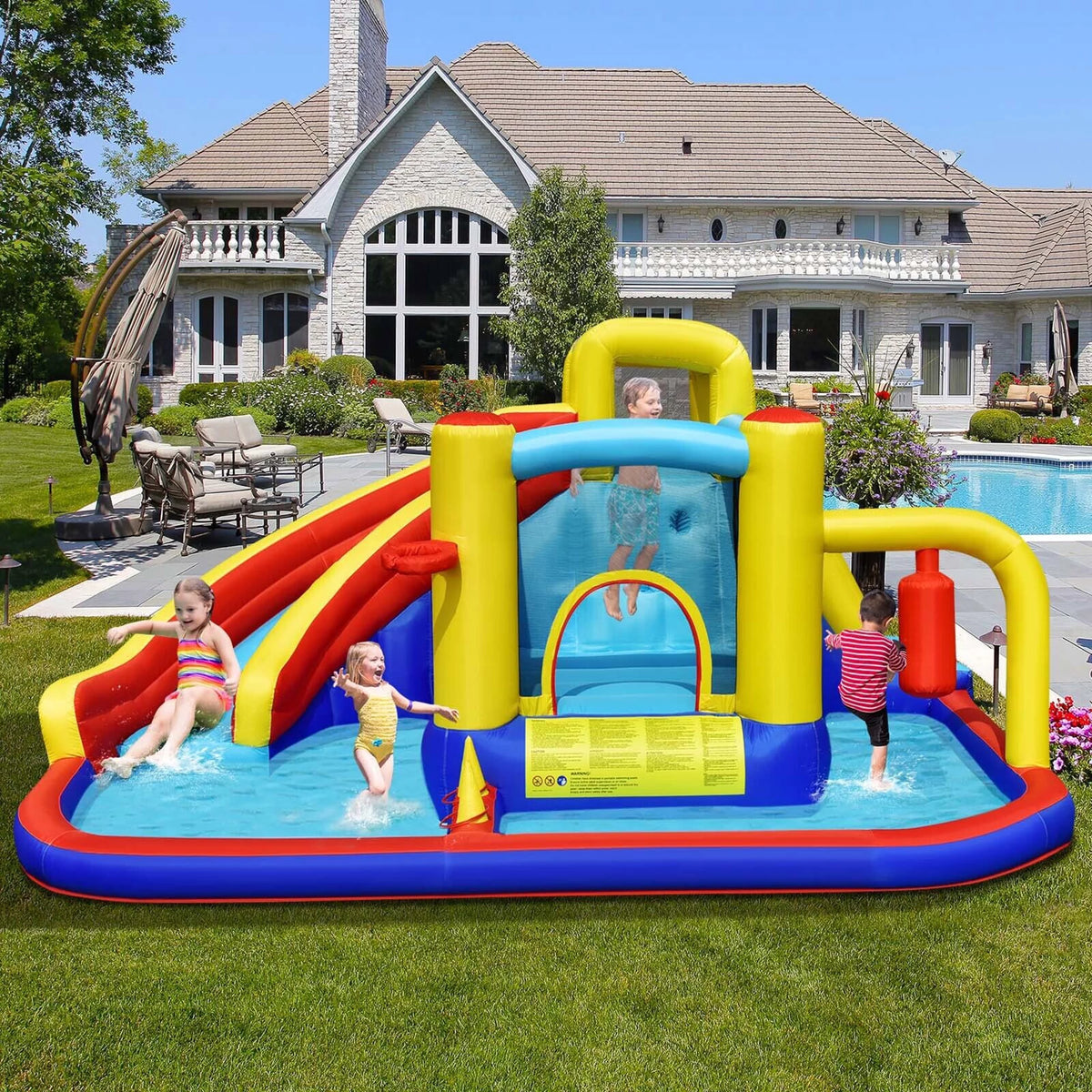 7-in-1 Kids Inflatable Water Slide Park B227