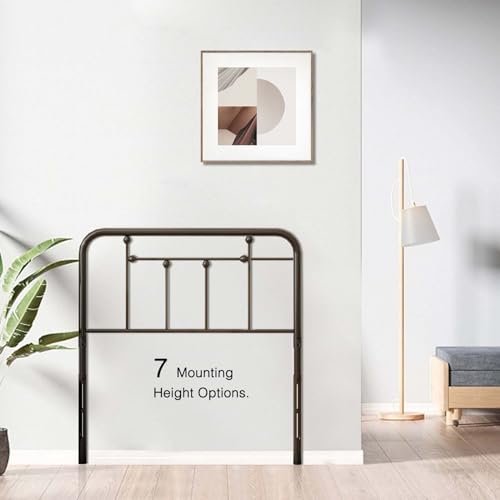 Twin Size Metal Headboard Black Steel G744532