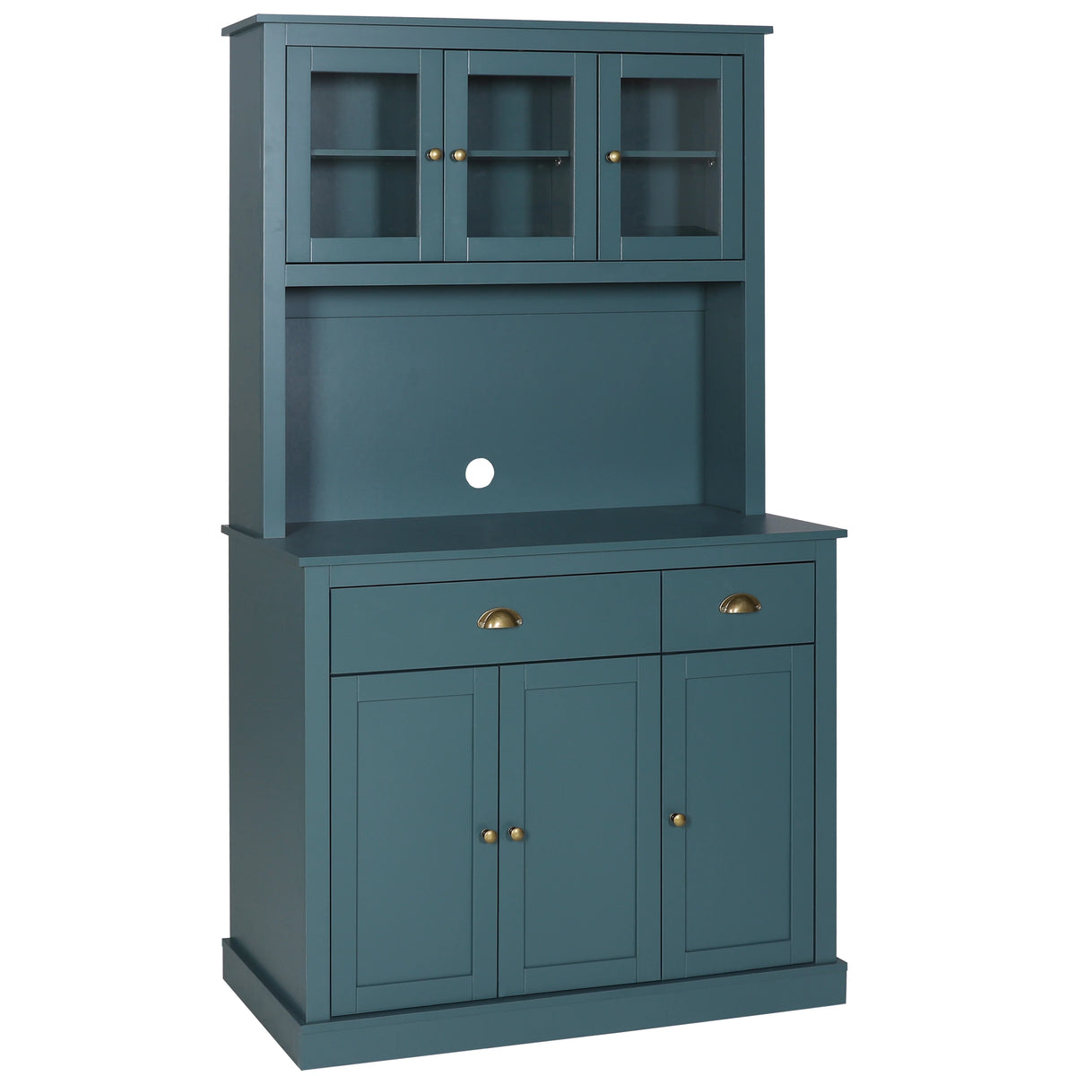 71'' Blue Pantry Cabinet with Glass Doors X55488