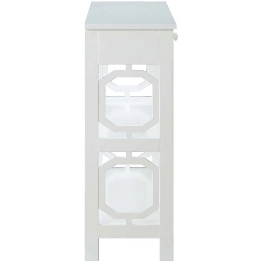 White Wood Storage Console Table I628643