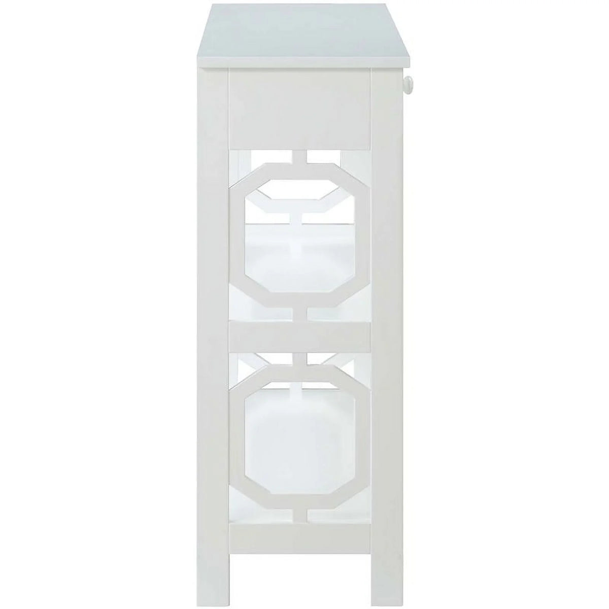 White Wood Storage Console Table I628643