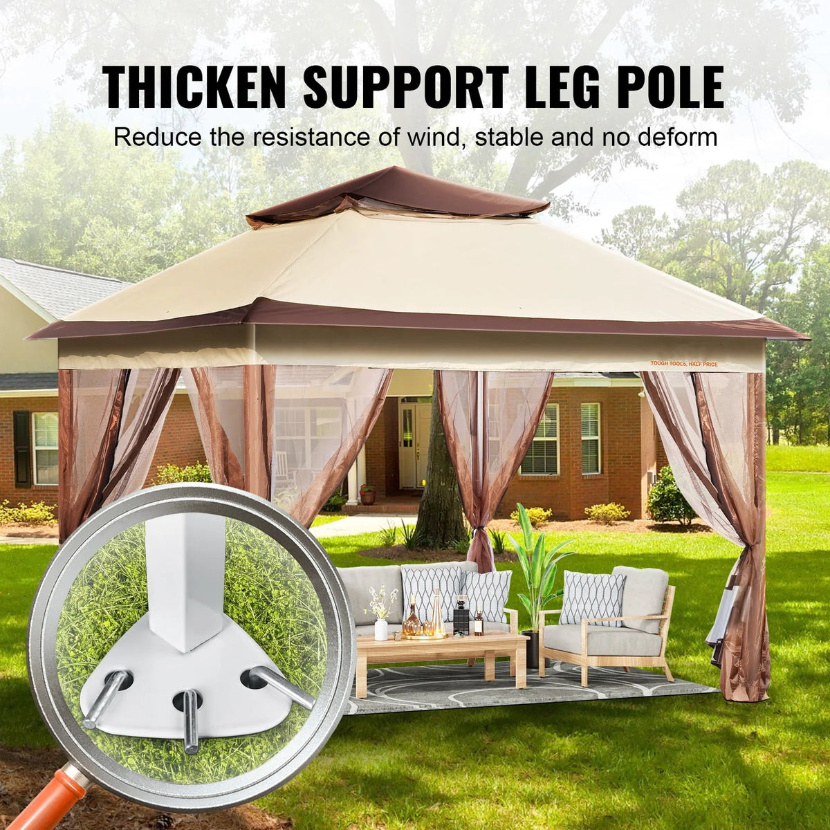 11 x 11 FT Pop up Gazebo with Mosquito Netting G22992