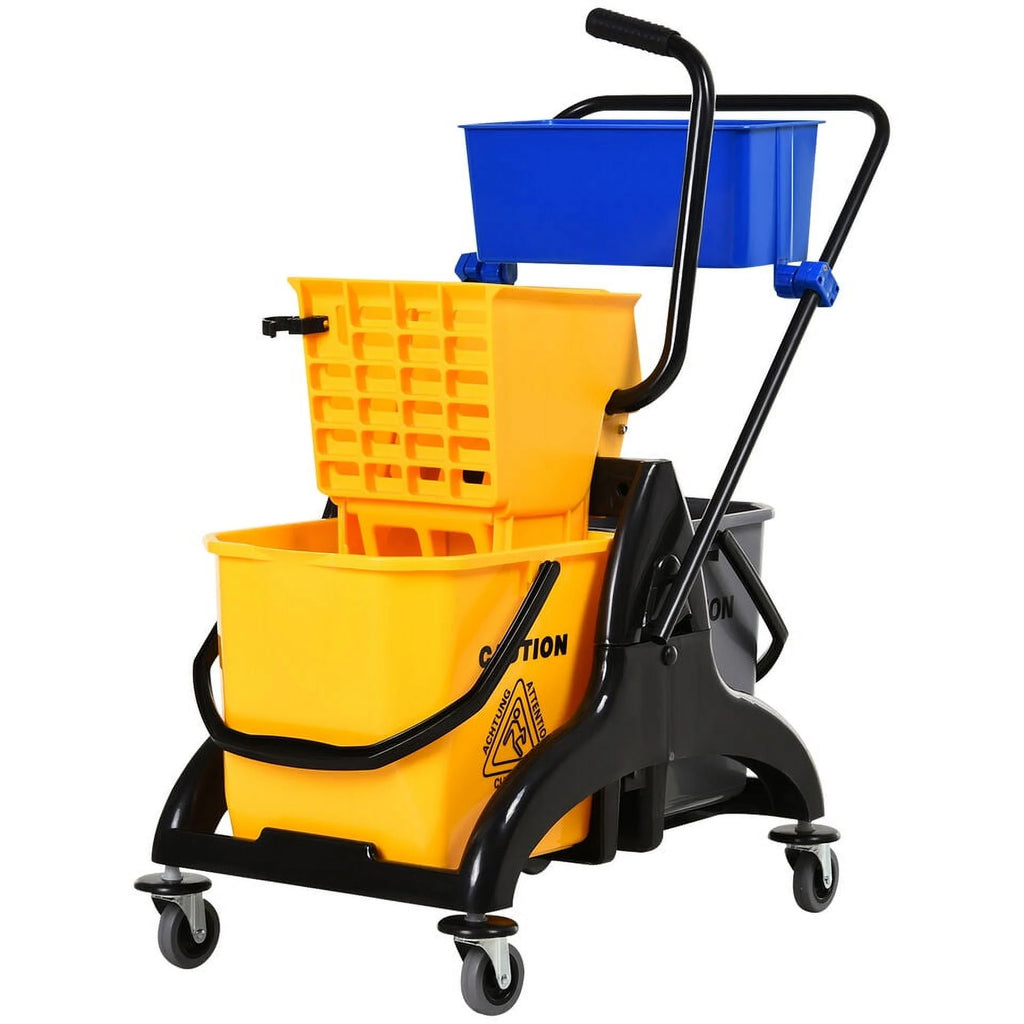 Wringer Bucket Cart with Side Press Wringer and Mop Holder Q996797