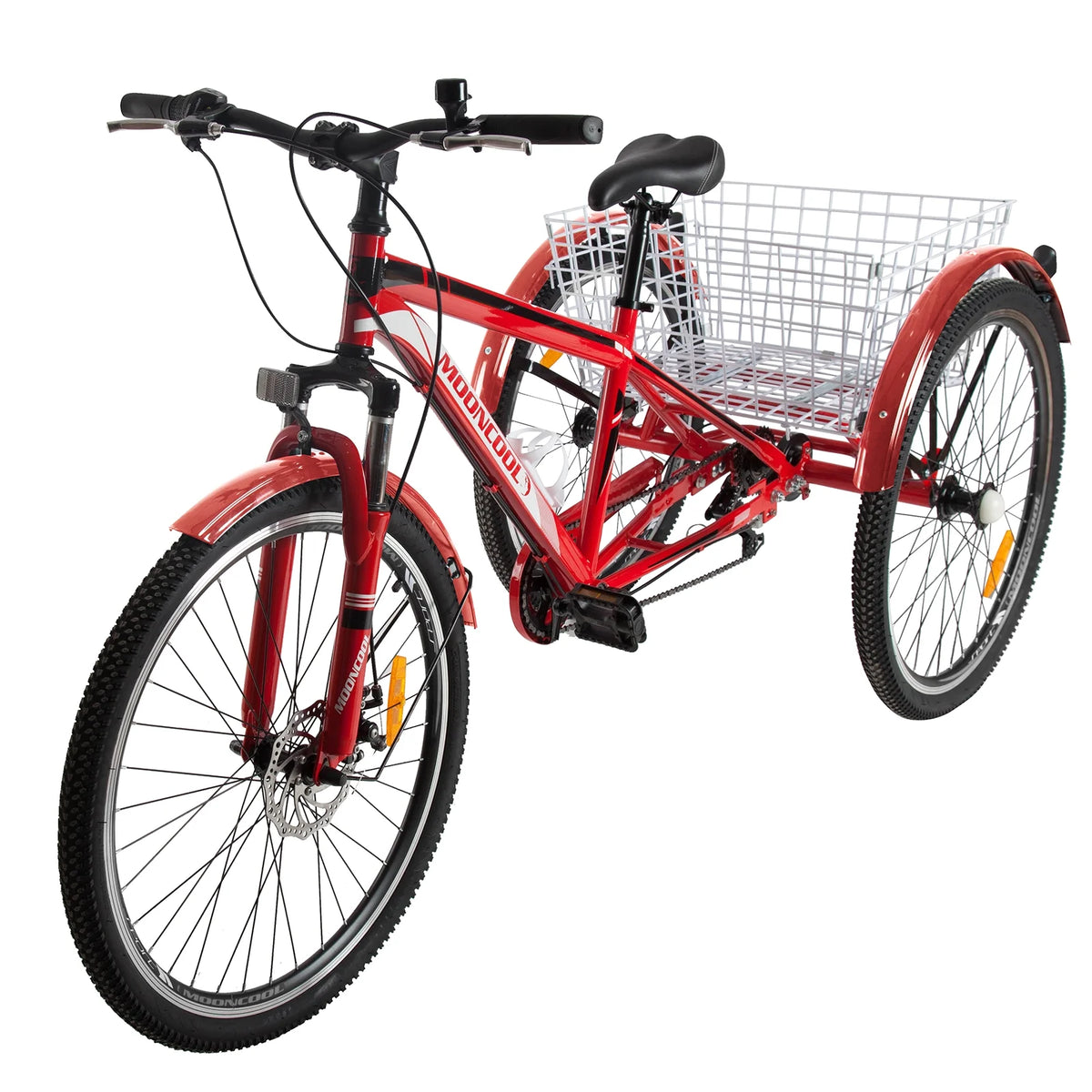 Mountain Tricycle 3 Wheeled 7-Speed 24 inch 26 inch 27.5 inch Disc Brakes Cargo Basket G3417