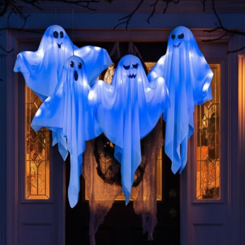 4 Pack Halloween Hanging Ghosts J307784