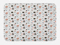 Cartoon Bath Mat, Non Slip Backing, 29.5" X 17.5", Pale Blue Black Q71570