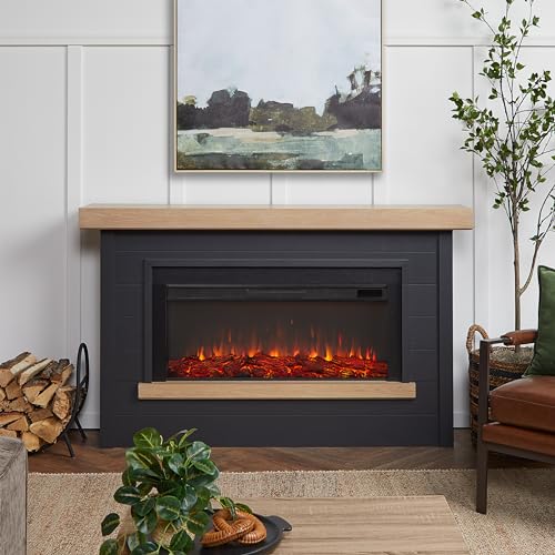 White 67" Electric Fireplace with Mantel H743130