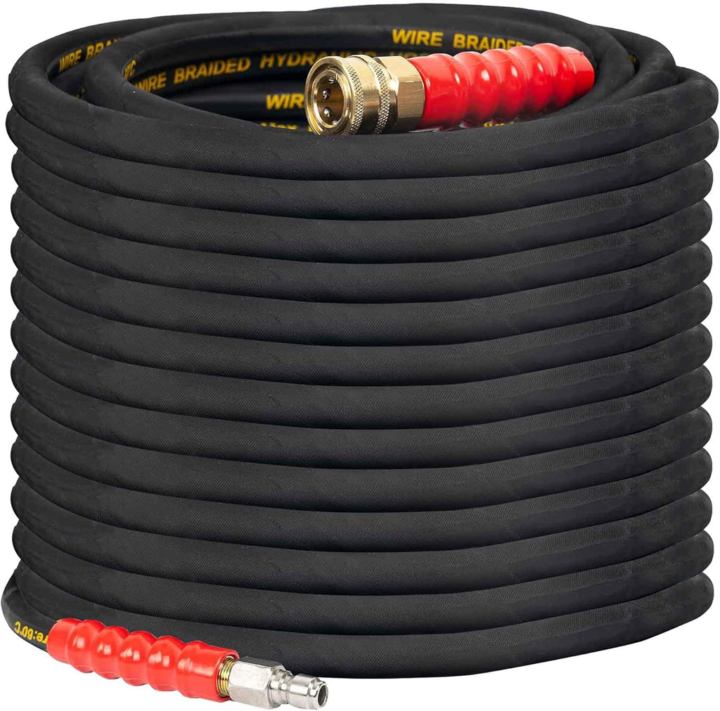50FT 3/8 Quick Connect 4000 PSI Wire Braided Pressure Washer Hose K5638