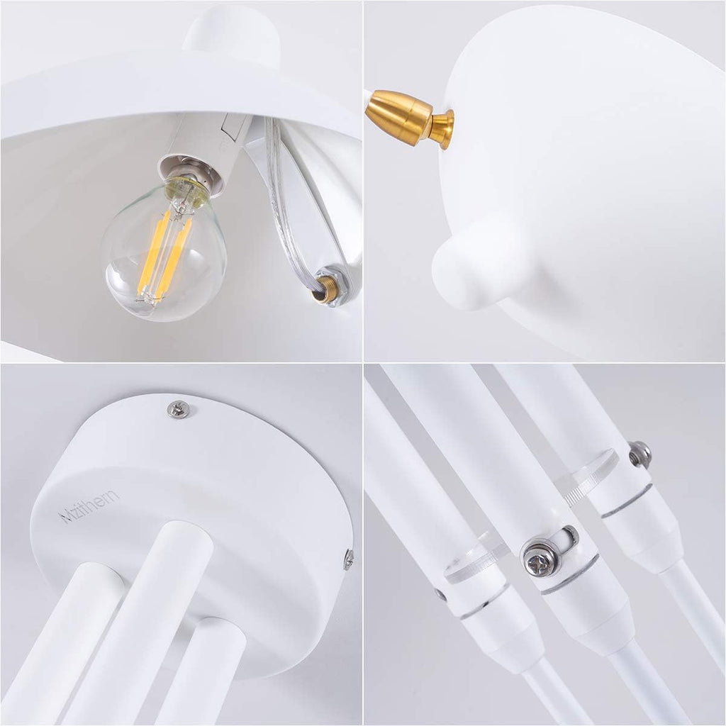 Mid-Century Modern 3-Arms Ceiling Lamp with Adjustable Lamp Head Q160