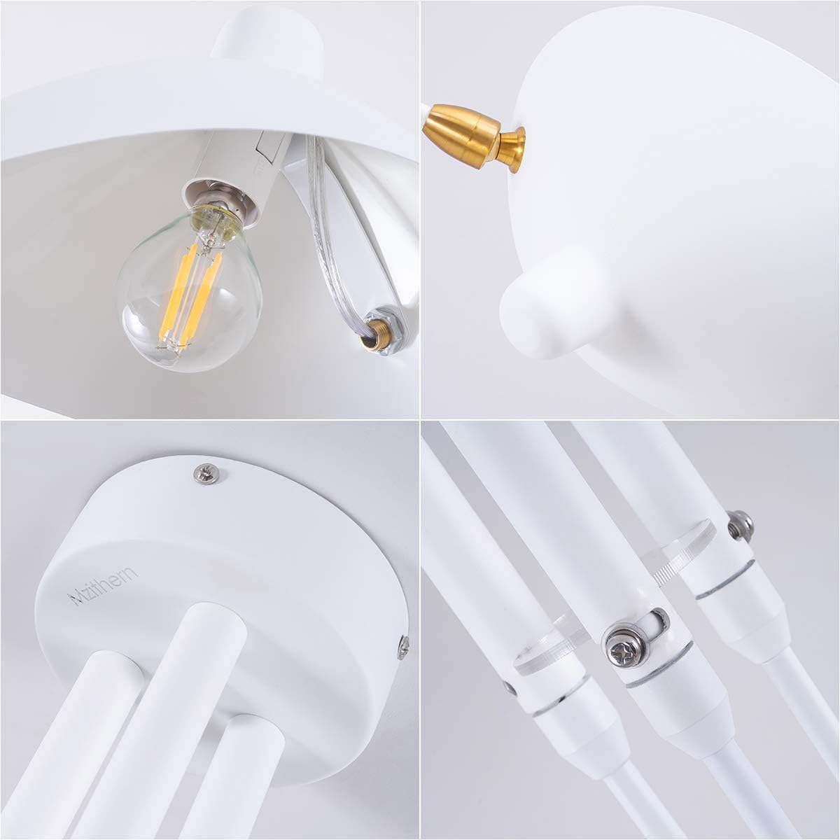 Mid-Century Modern 3-Arms Ceiling Lamp with Adjustable Lamp Head Q160