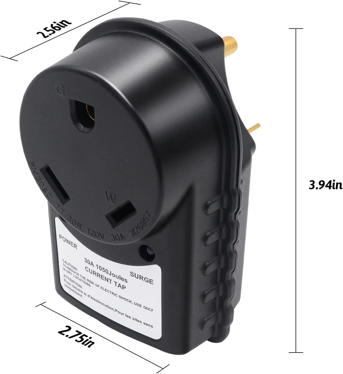30 Amp Portable Surge Protector Adapter with LED Indicator, Pack of 2 F266