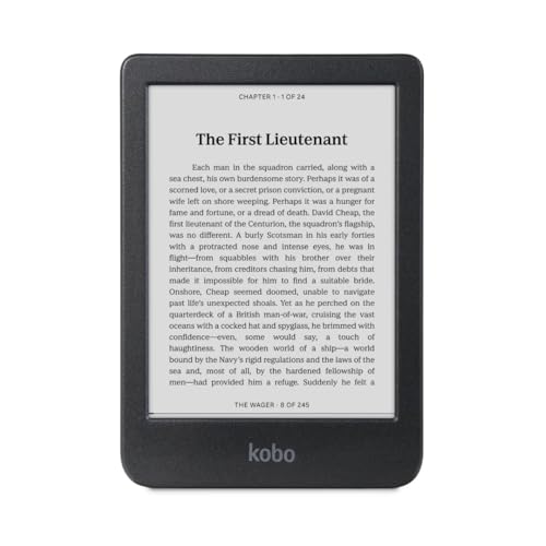 Black 6" Glare-Free Touchscreen eReader with 16GB Storage U539767