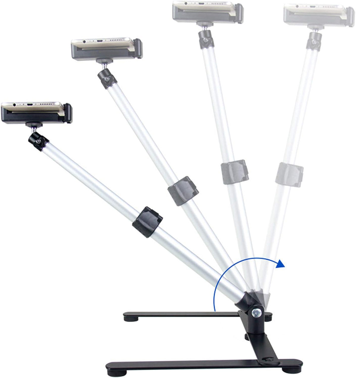 Pack of 2 Adjustable Overhead Phone Tripod Stand with Cellphone Holder I364740