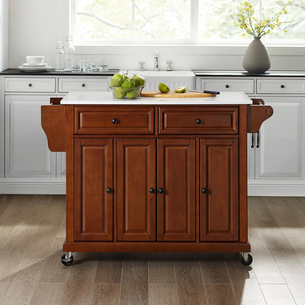 Wood Granite Top Kitchen Cart T350