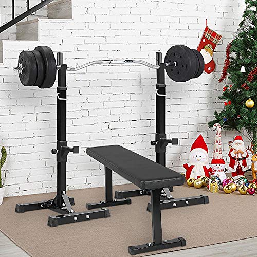 Pair of Adjustable Solid Steel Squat Rack Stands B54638