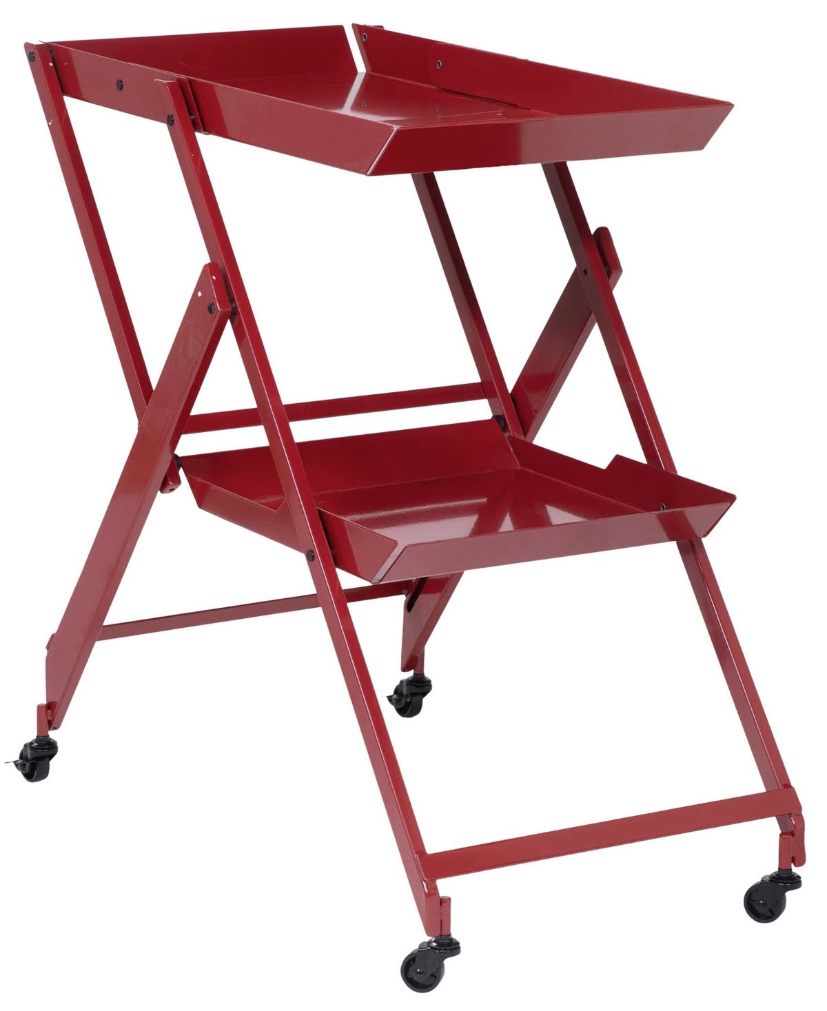 Red Folding Server Cart M91656