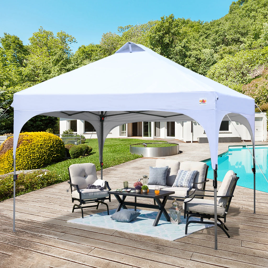 10' x 10' White Outdoor Pop up Canopy Tent K32313