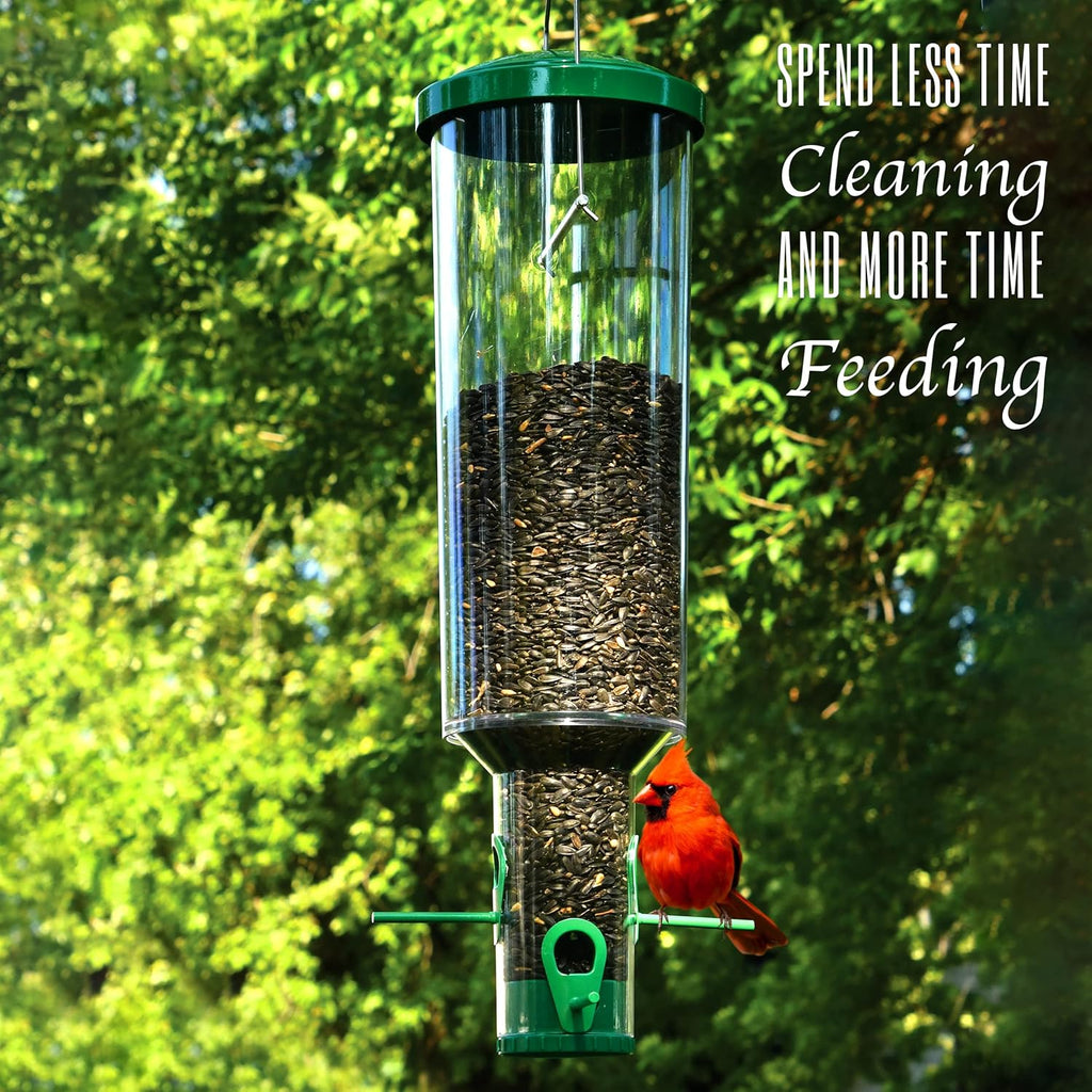 Squirrel Proof Wild Bird Feeder, Large Cylinder Tube 7lb Capacity, Pack of 2 Z94077