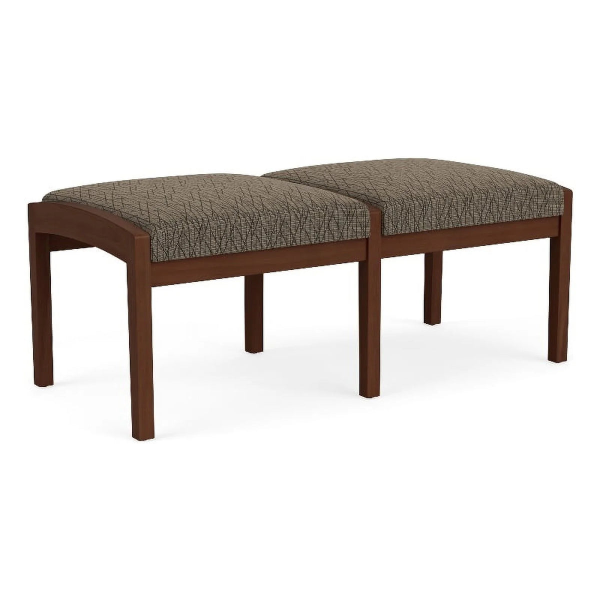 Brown 2-Seat Fabric Waiting Reception Bench P263676