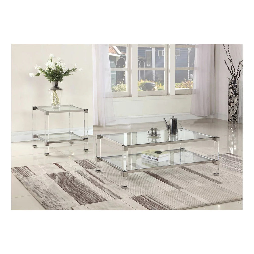Silver Glass Coffee Table L416
