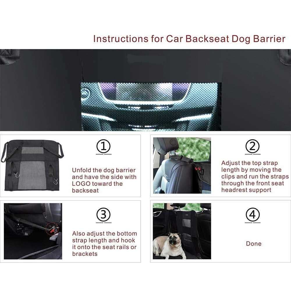 Padded Durable Nylon Dog Car Backseat Barrier W262448