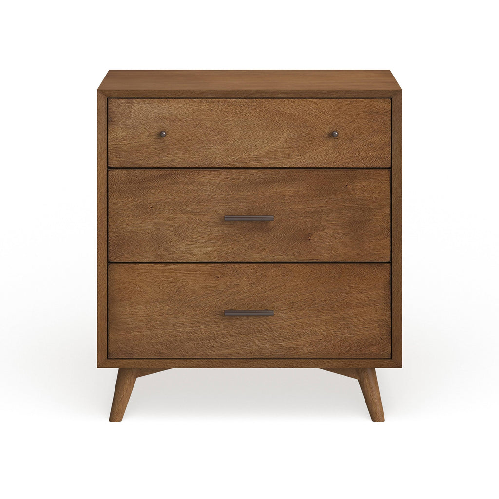 Brown Wood 3-Drawer Small Chest O476