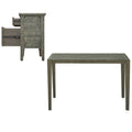 Grey Reclaimed Wood Writing Desk and Filing Cabinet Y216