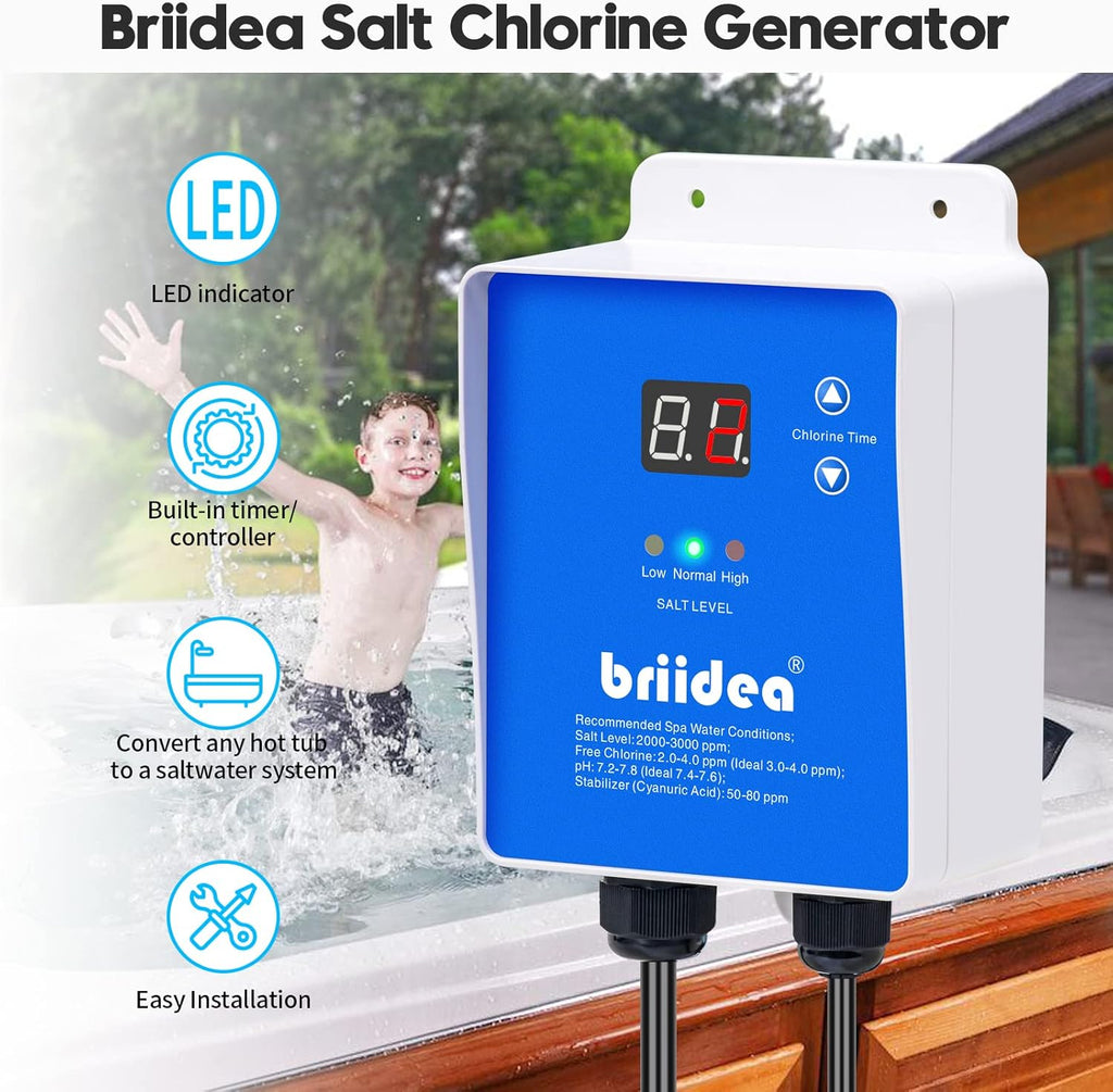 Salt Chlorine Generator for Hot Tubs & Swim Spas, Up to 2000 Gallons Z220993