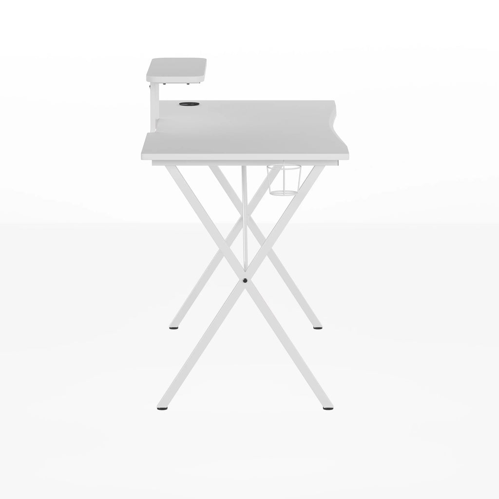 White Gaming Desk with Cup Holder C510086