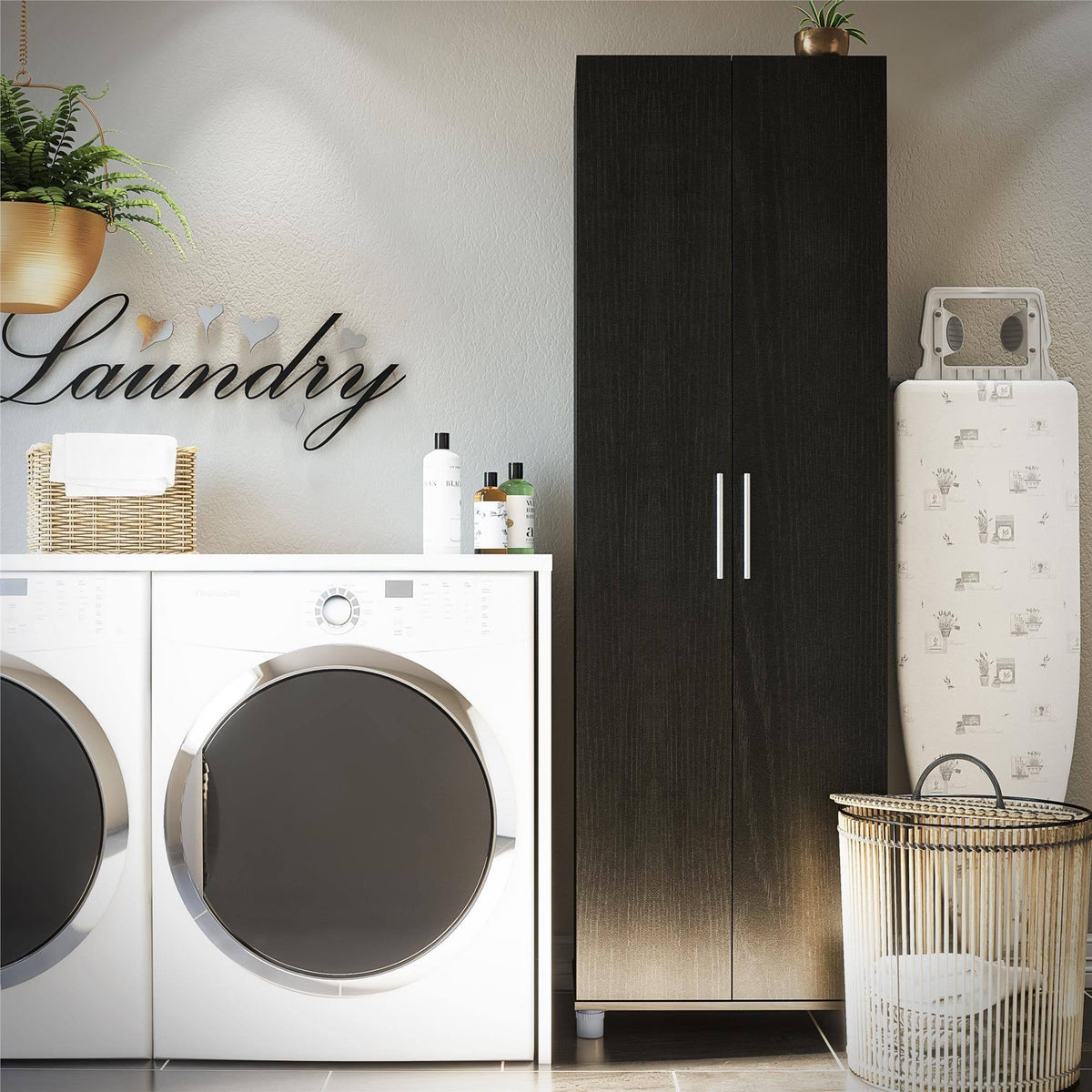 Ivory Oak Utility Storage Cabinet Q80430