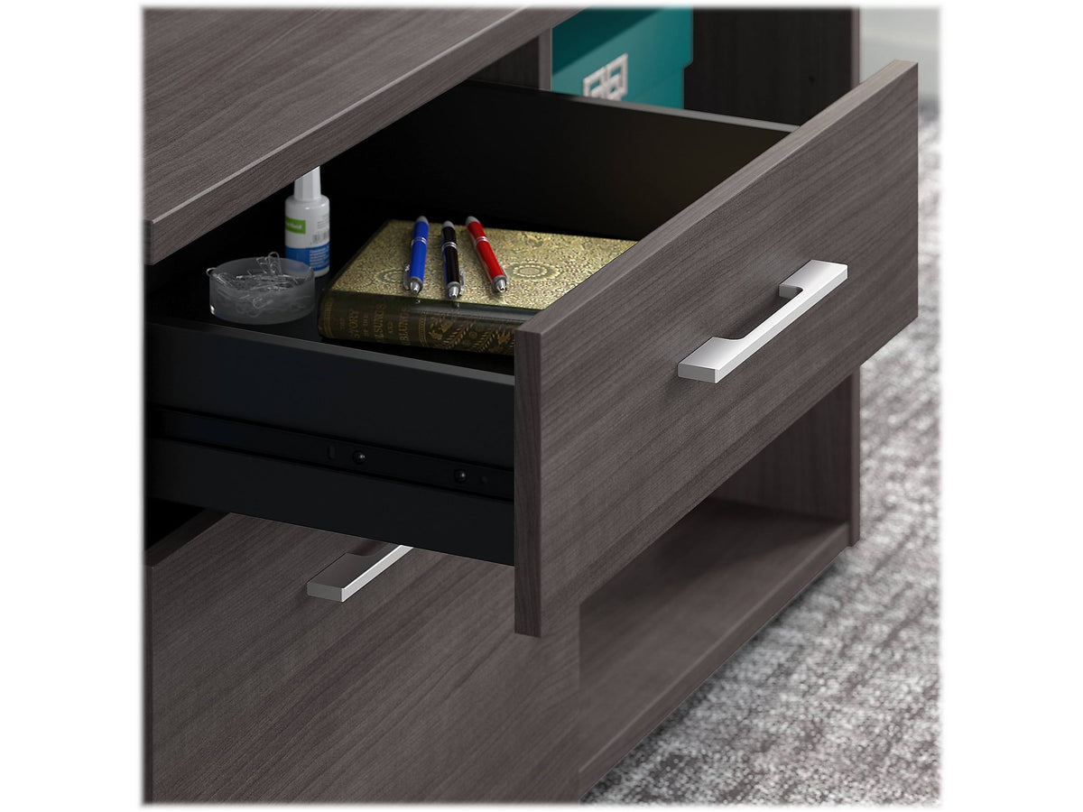 Storm Gray Storage Cabinet with Drawers and Shelves U216908