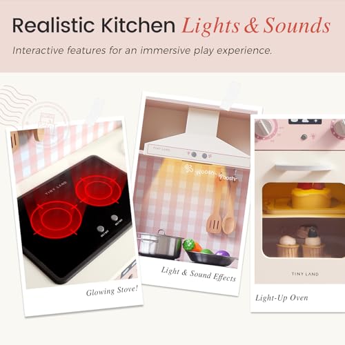 Wooden Kids Play Kitchen with Real Lights & Sounds C47377