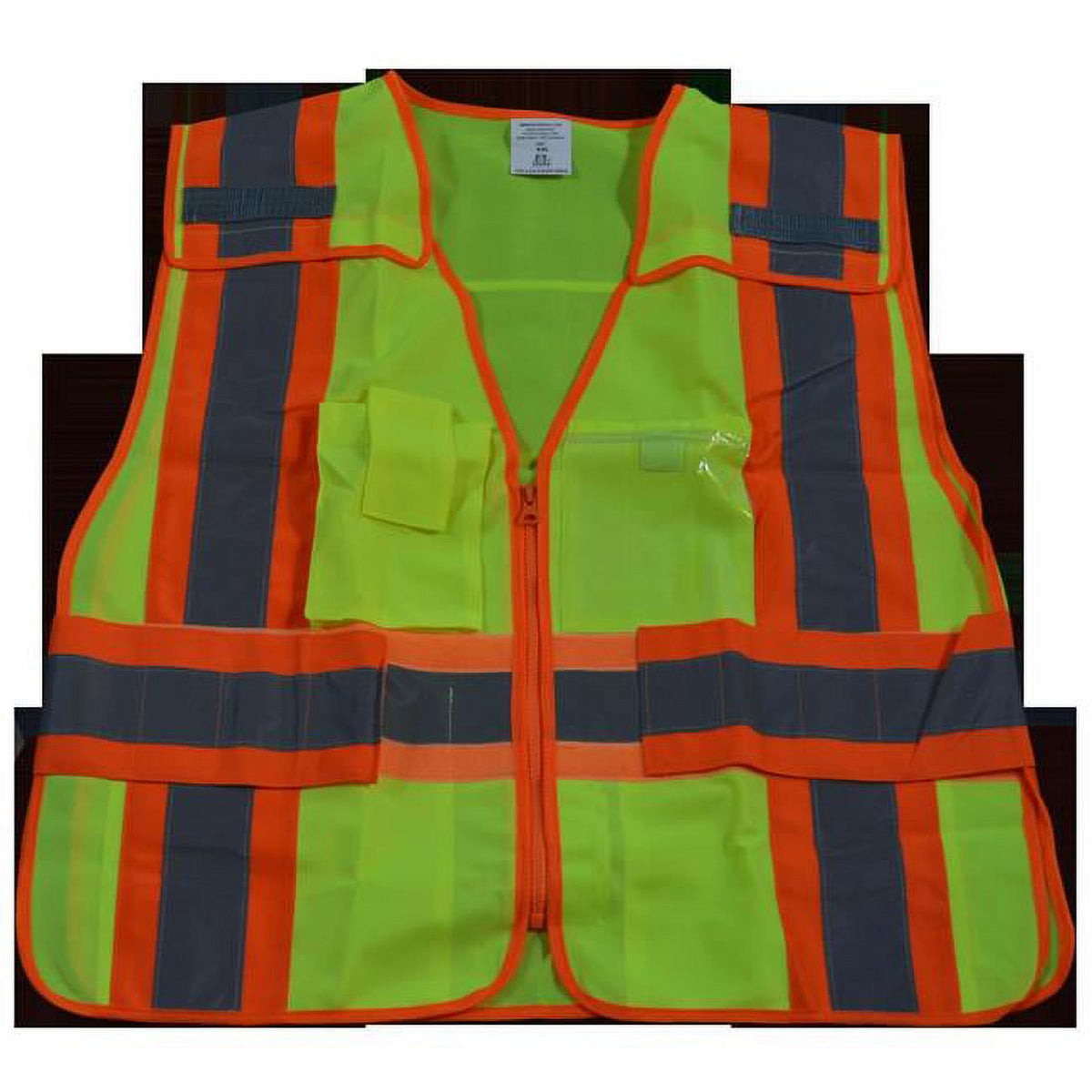 Lime Solid with Orange Binding 5 Point Breakaway Vest J14603