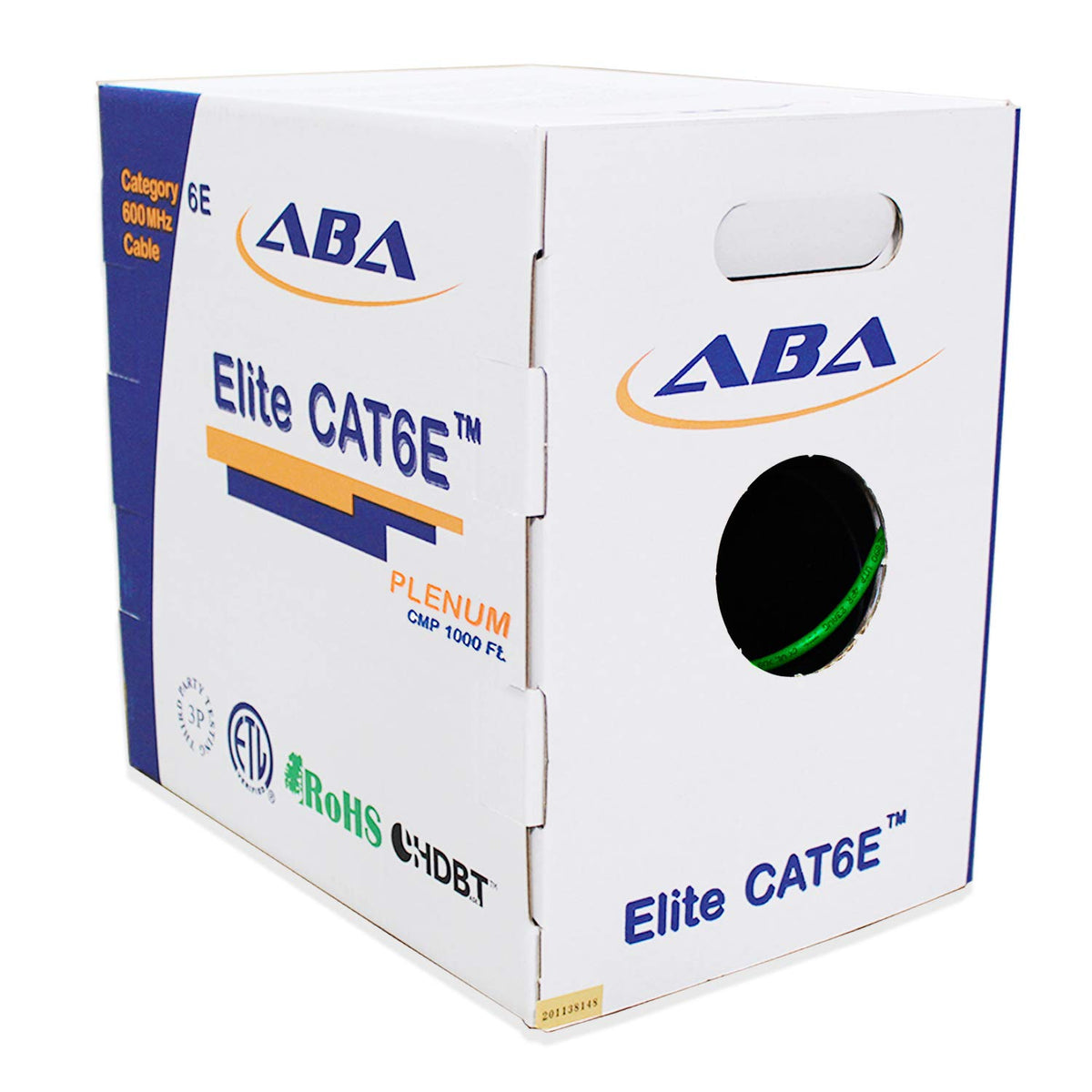 Cat6e Plenum 23AWG UTP 1000 Feet Solid Pure Copper Cable I682463