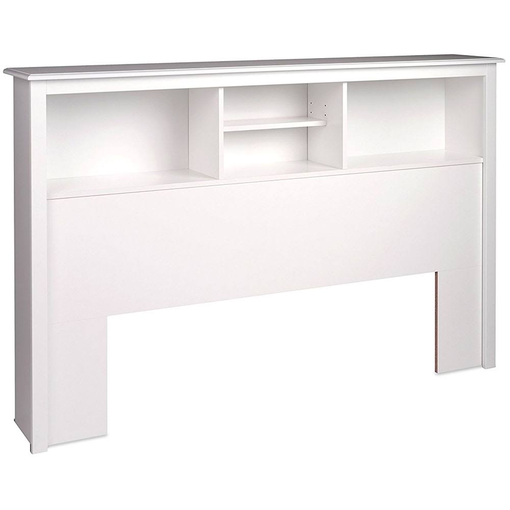 White Full/Queen Bookcase Headboard S9905