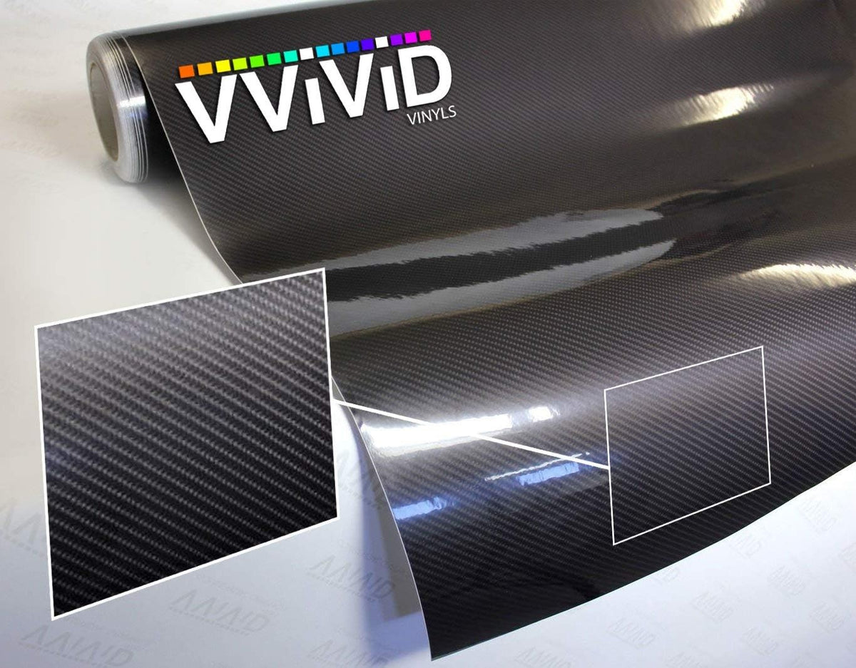 High Gloss Black 3D Carbon Fiber Look Cast Vinyl Wrap (5ft x 5ft) Pack of 2 O795
