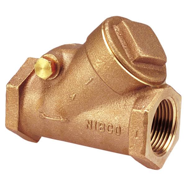 Cast Bronze Check Valve, Class 150, PTFE Seat, 1-1/4 Female NPT Thread D414957