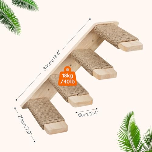 Wood Wall Mounted Cat Wall Shelves Set of 2 L601629