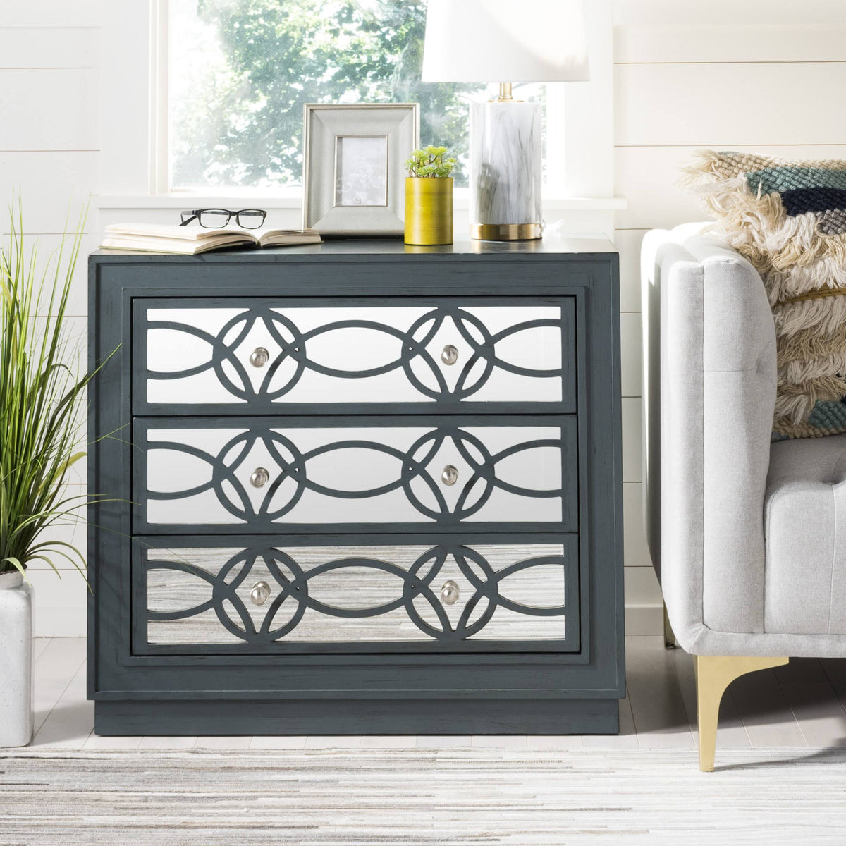 3 Drawer Steel Teal Chest W575600