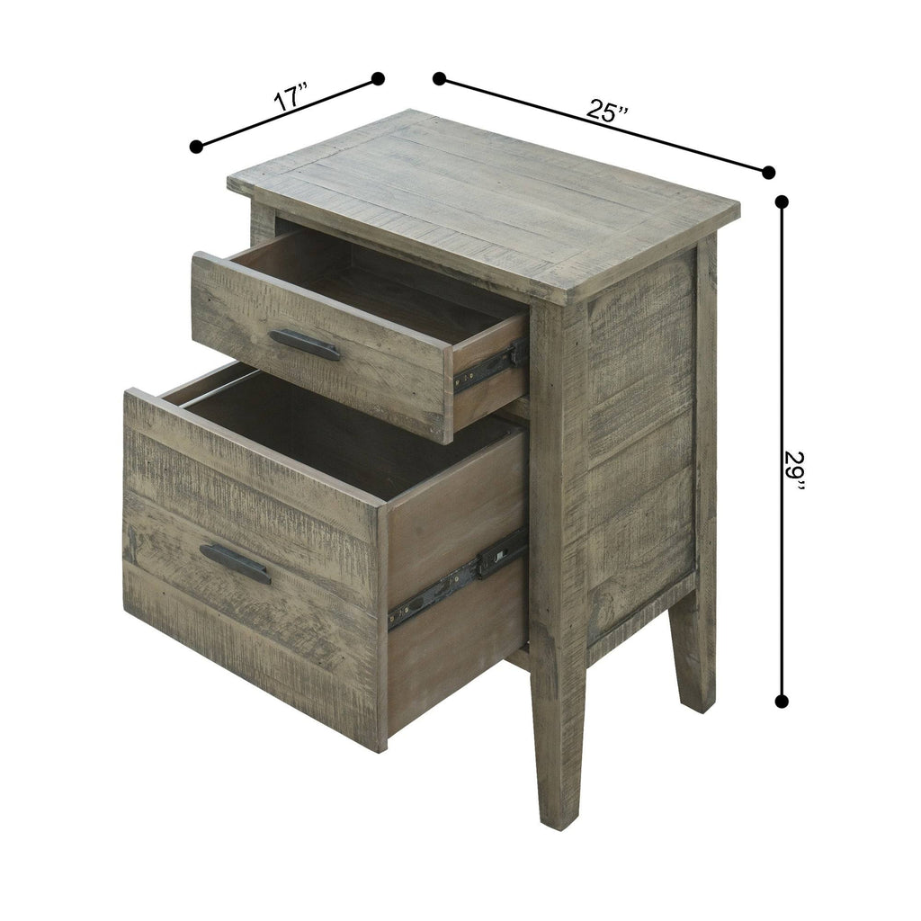 Grey Reclaimed Wood Writing Desk and Filing Cabinet Y216