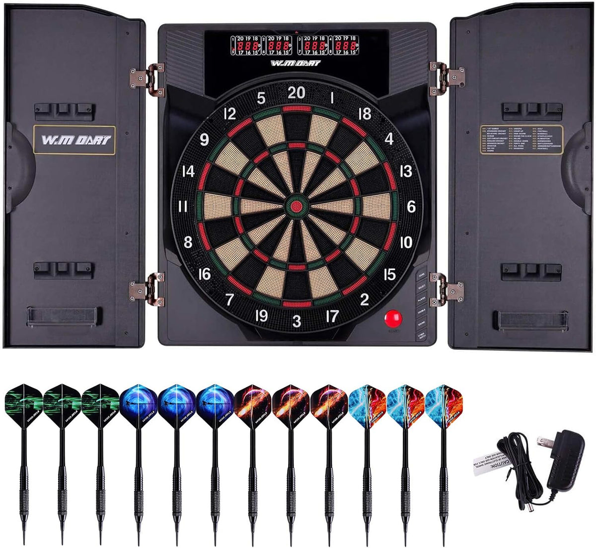 Electronic Soft Tip Dartboard Set with Cabinet Z623